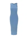 Jw Anderson J.w.anderson Logo Ribbed Dress In Light Blue