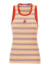 Jw Anderson Scoop Neck Sleeveless Top With Horizontal Stripes In Multicolor