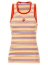 Jw Anderson Scoop Neck Sleeveless Top With Horizontal Stripes