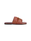 Jw Anderson Embellished Open Toe Flat Sole Mules In Brown