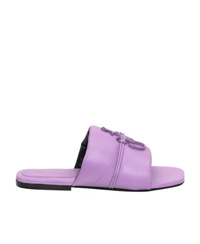 Jw Anderson Logo Slippers In Purple