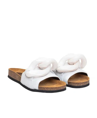 Jw Anderson Logo Slippers In White