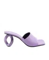 Jw Anderson Logo Square-toed High-heeled Sandals In Purple