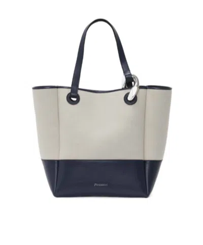 Jw Anderson Logo-stamp Leather Tote Bag In Black