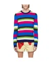 Jw Anderson Logo-embroidered Striped Merino Sweater In Multicolor
