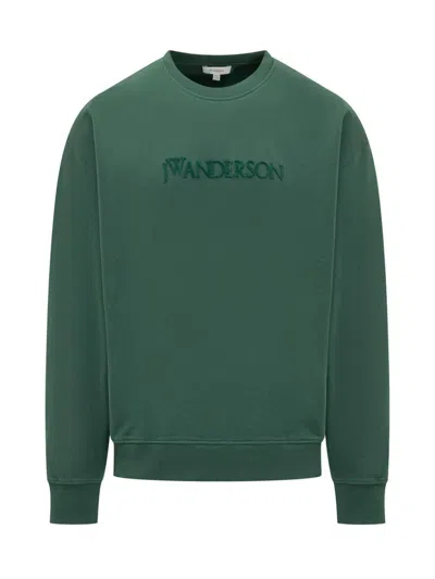 Jw Anderson Logo Sweatshirt In Green