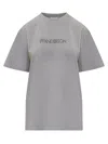 Jw Anderson Embroidered Logo Crew Neck T-shirt In Gray