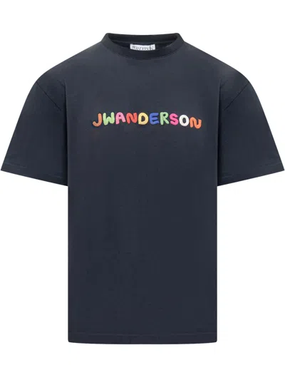 Jw Anderson Logo T-shirt In Navy