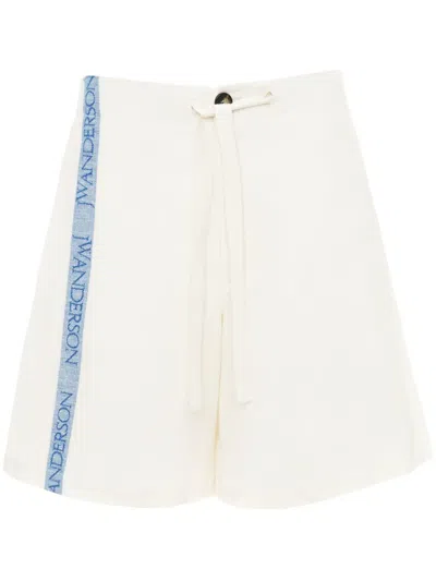 Jw Anderson Beige Logo Shorts In Neutral