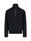 Jw Anderson Half Zipper Sweatshirt In Black  