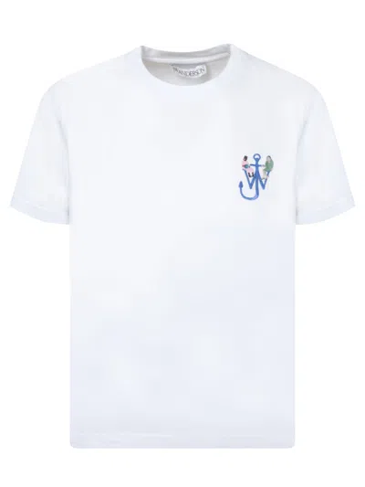 Jw Anderson J. W. Anderson White Anchor-embroidery Printed T-shirt