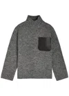 Jw Anderson J. W. Anderson Leather Patch Pocket Jumper In Gray