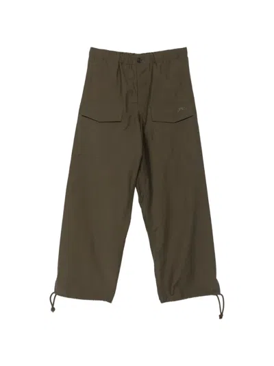 Jw Anderson Logo-embroidered Cargo Pants In Green