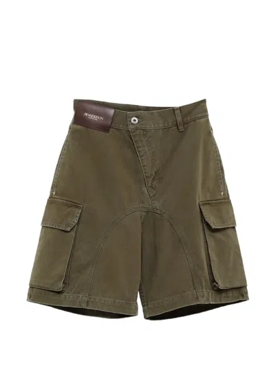 Jw Anderson Logo-patch Cargo Shorts In Black