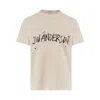 Jw Anderson Mens Ecru Circular Brand-print Cotton T-shirt In Neutral