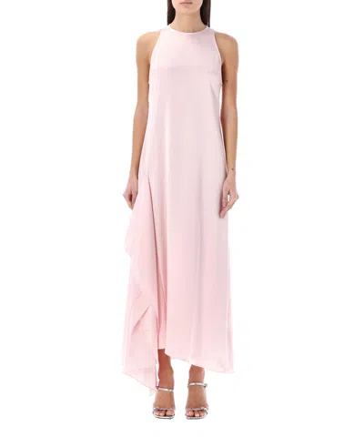 Jw Anderson Sleeveless Draped Midi Dress In Pink