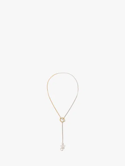Jw Anderson Long Necklace With Jwa Anchor Pendant In Gold