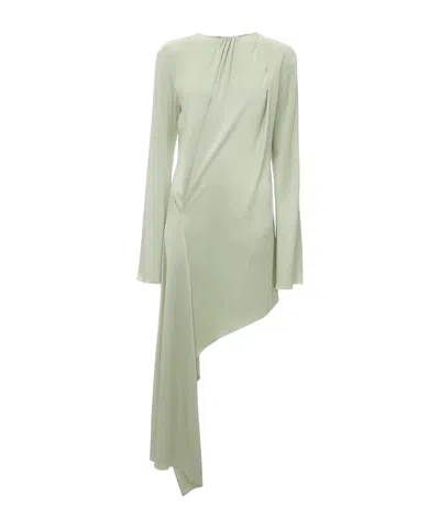 Jw Anderson Long-sleeve Asymmetric Dress In Green