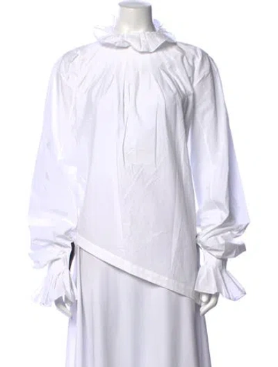 Pre-owned Jw Anderson Long Sleeve Blouse In White