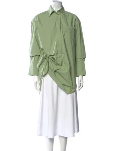 Pre-owned Jw Anderson Long Sleeve Button-up Top In Green