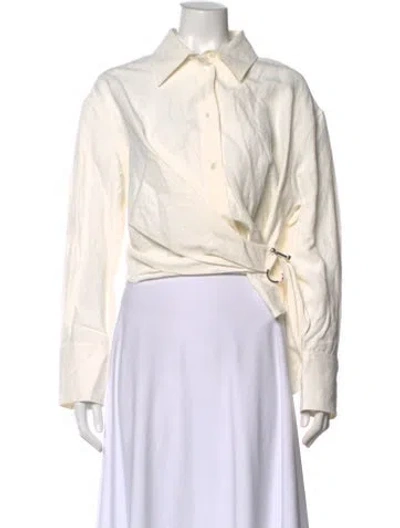 Pre-owned Jw Anderson Long Sleeve Button-up Top In Neutral