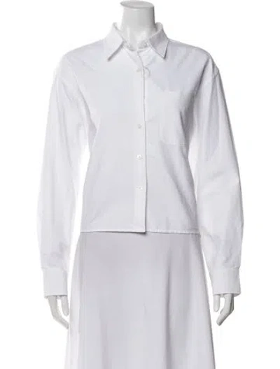Pre-owned Jw Anderson Long Sleeve Button-up Top In White