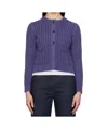 Jw Anderson Purple Cropped Buttoned Cardigan In Blue