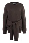 Jw Anderson Draped Tie-front Sweater In 958 Smoke