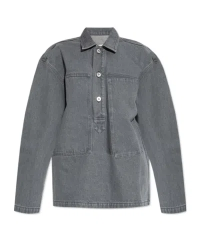 Jw Anderson Button-fastening Patch-pocket Shirt In Gray
