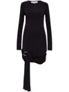 Jw Anderson J. W. Anderson Draped Black Dress With Side Knot In Black