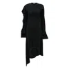 Jw Anderson Long-sleeve Layered Midi Dress In Black