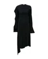 Jw Anderson Long-sleeve Layered Midi Dress In Black