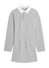 Jw Anderson Mens Mid Grey Melange Regular-fit Long-sleeve Stretch-cotton Blend Midi Polo Dress In Gray