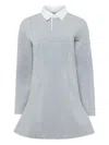 Jw Anderson Mens Mid Grey Melange Regular-fit Long-sleeve Stretch-cotton Blend Midi Polo Dress In Gray