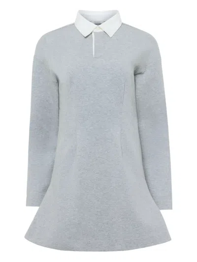 Jw Anderson Long-sleeve Polo Dress In Gray
