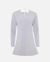 Jw Anderson Mens Mid Grey Melange Regular-fit Long-sleeve Stretch-cotton Blend Midi Polo Dress