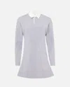 Jw Anderson Mens Mid Grey Melange Regular-fit Long-sleeve Stretch-cotton Blend Midi Polo Dress In Gray