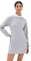 Jw Anderson Mens Mid Grey Melange Regular-fit Long-sleeve Stretch-cotton Blend Midi Polo Dress In Gray