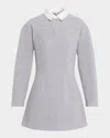 Jw Anderson Mens Mid Grey Melange Regular-fit Long-sleeve Stretch-cotton Blend Midi Polo Dress In Gray