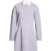 Jw Anderson Mens Mid Grey Melange Regular-fit Long-sleeve Stretch-cotton Blend Midi Polo Dress In Gray
