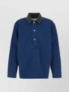 Jw Anderson Long Sleeve Polo Shirt With Patch Pocket In Multi