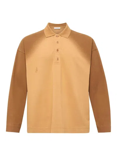 Jw Anderson Long Sleeve Rugby Polo Shirt In Yellow