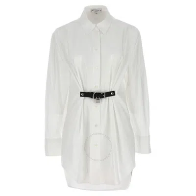 Jw Anderson Long Sleeve Shirt Dress In White