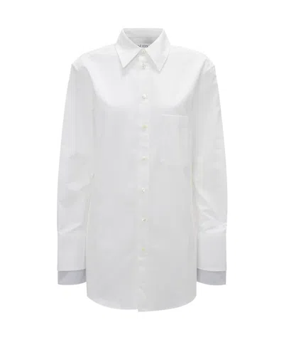 Jw Anderson Long-sleeve Short Shirtdress In White