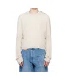 Jw Anderson Beige Cropped Button Trim Sweater In White