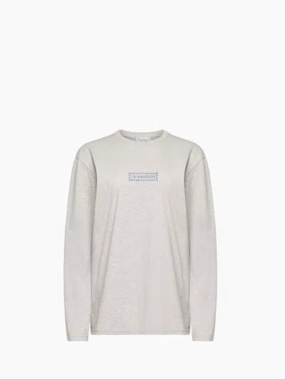 Jw Anderson Long Sleeve T-shirt With Back Logo Print In Grey