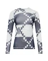 Jw Anderson Mens Underpinning Long-sleeve Mesh Top Off White Navy In Multi
