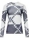Jw Anderson Mens Underpinning Long-sleeve Mesh Top Off White Navy In Multi
