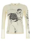 Jw Anderson Sheer Crew Neck Illustrated Long Sleeve T-shirt