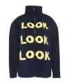 Jw Anderson Look-intarsia Zip-front Jacket In Black